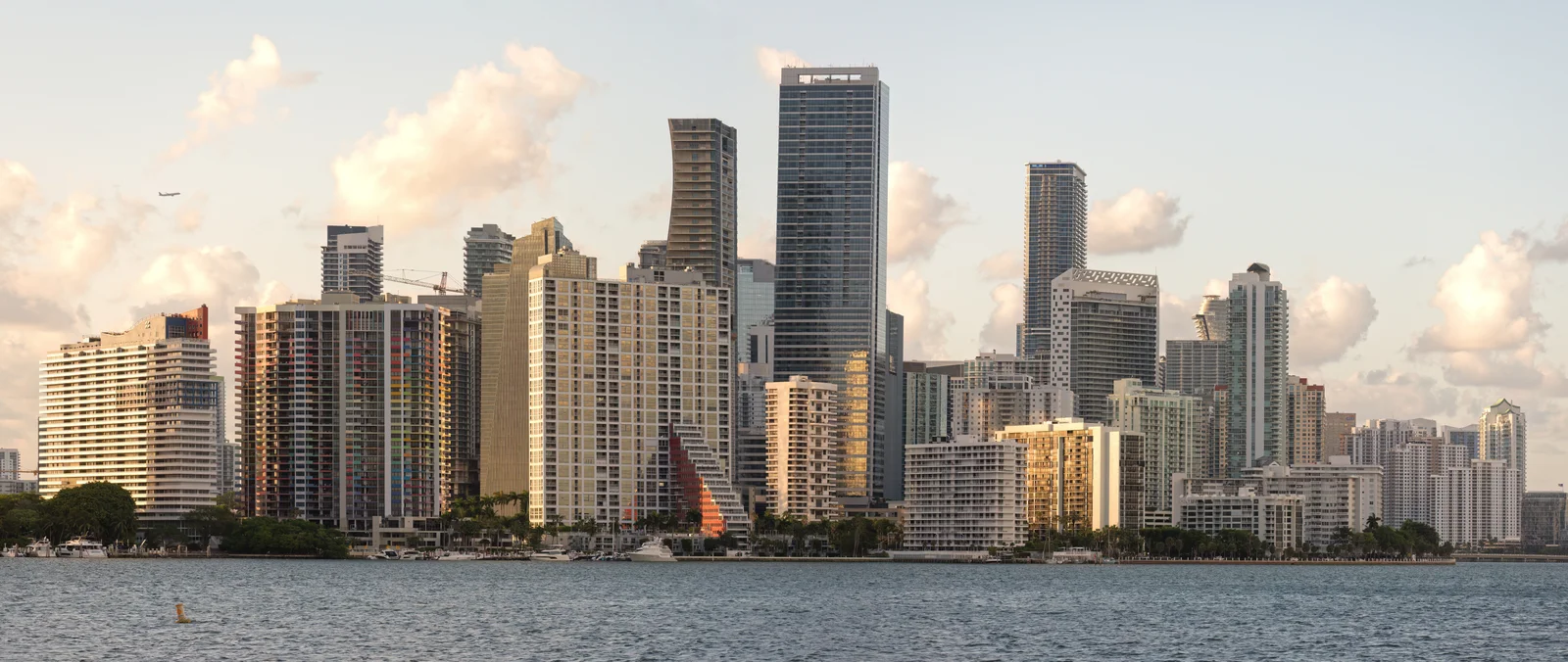 Miami skyline seen across the water